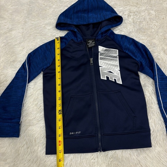 Nike Zip Up Hoodie - Game Royal Heather Blue - youth size 6 - Picture 4 of 11
